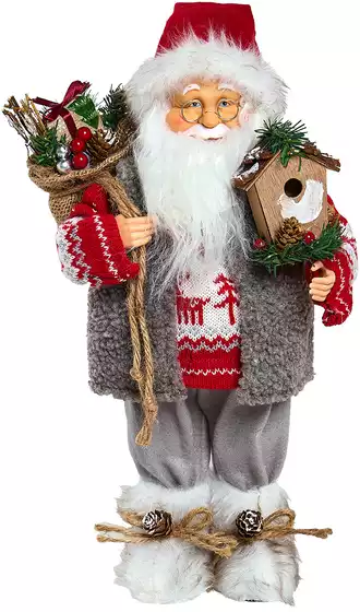 Новогодняя фигура Санта-Клаус 40 см в кофте TM-218516D