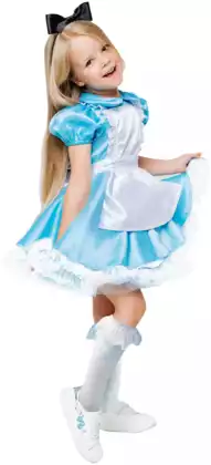 Карнавальный костюм Алиса в стране чудес (платье, ободок, гольфы) 9021 к-21-28