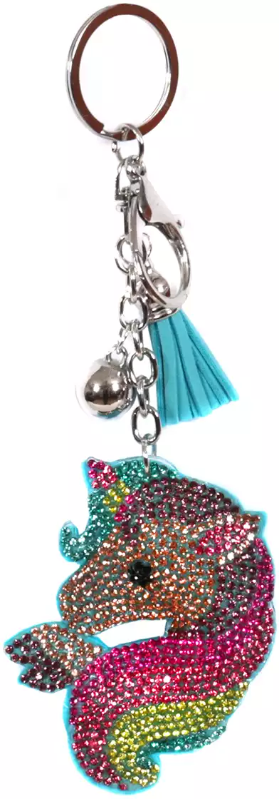 Брелок Единорог со стразами 058D-1214D