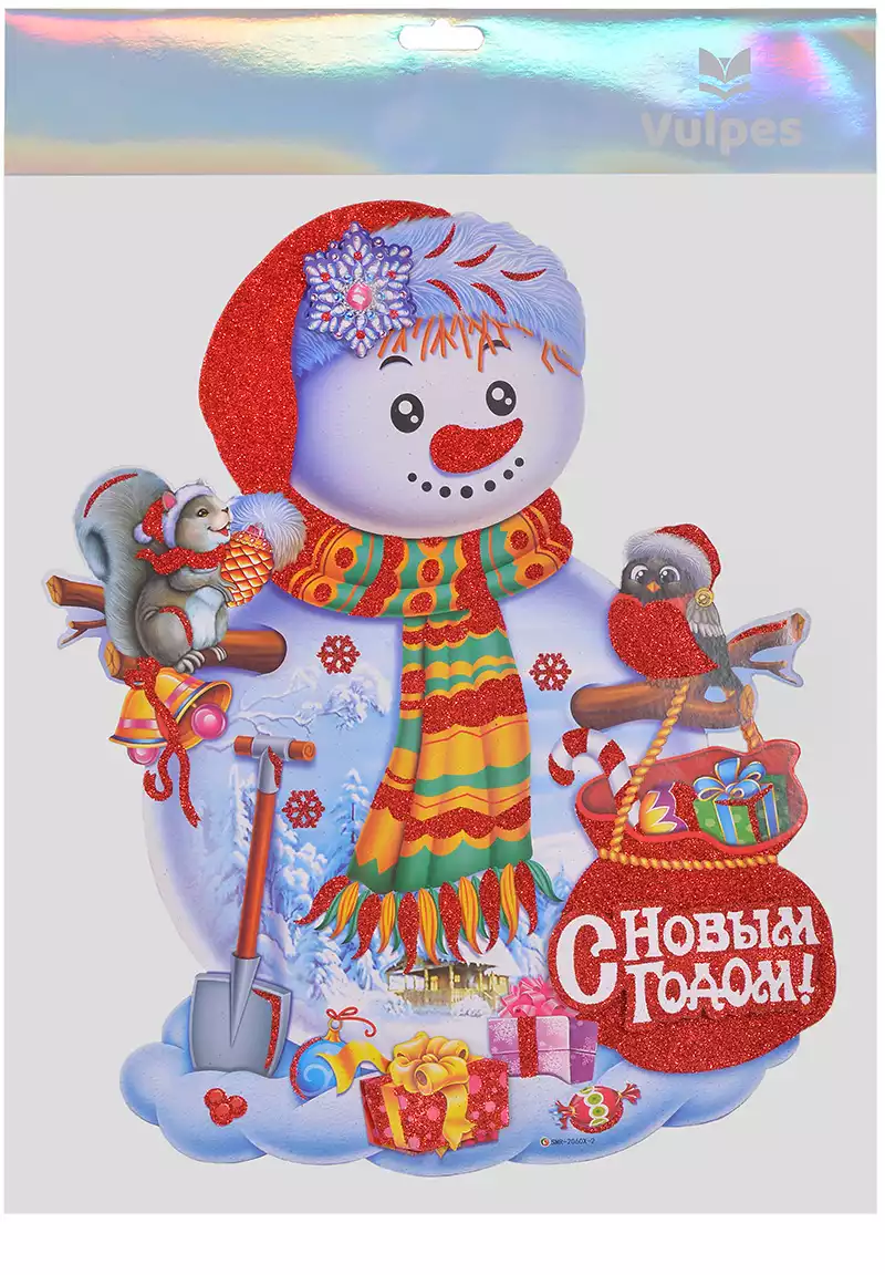 Новогоднее панно 42х31 см Снеговик
