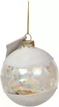 Новогодний шар стеклянный 8 см звезда 408076