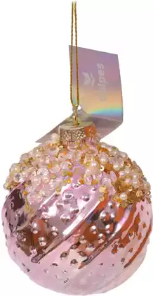 Новогодний шар стеклянный 8 см жемчуг 32460