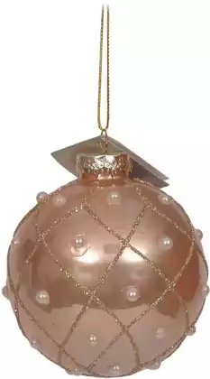 Новогодний шар стеклянный 8 см жемчуг 1011754