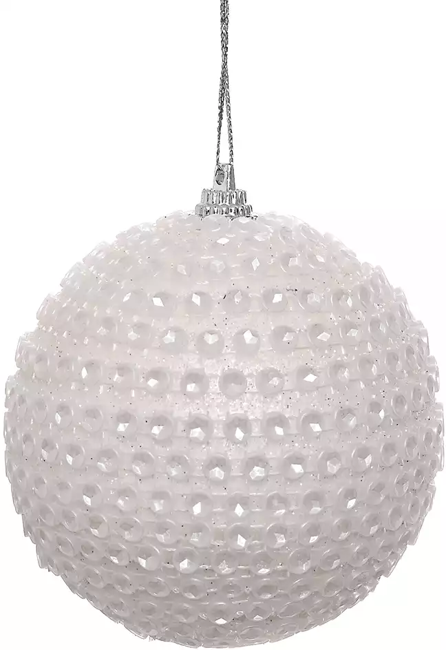 Новогодний шар 8 см белый X47105