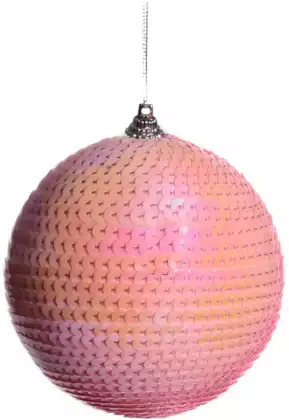 Новогодний шар 10 см розовый A3728-10