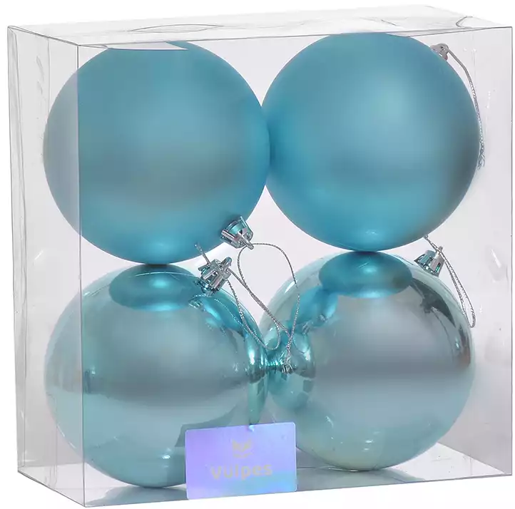 Набор шаров 10 см 4 шт голубой 058D-1331D