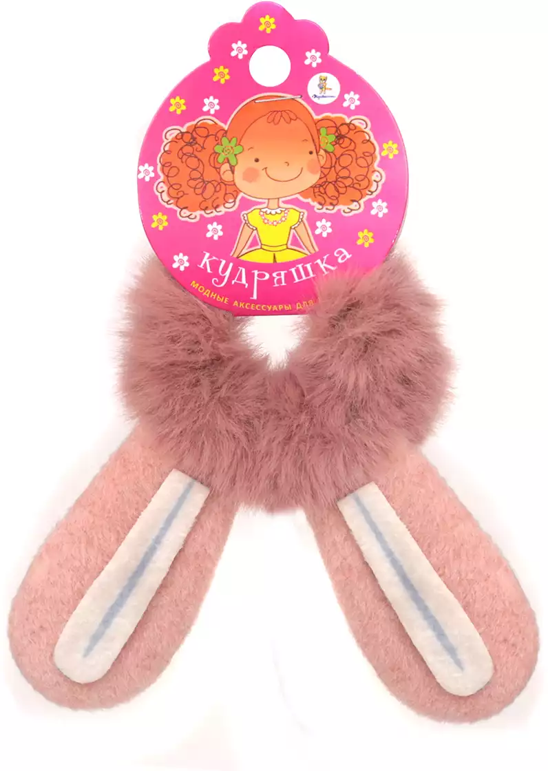 Резинка для волос 1 шт зайка пудровый розовый 058D-1295D