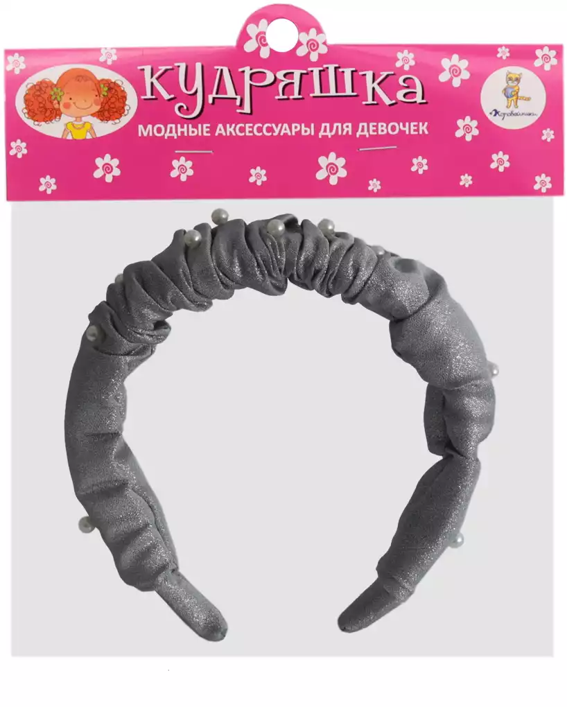 Ободок для волос серый 058D-1307D