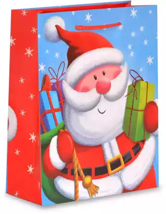 Пакет новогодний 24х18х8см Дед Мороз с подарками YM-228