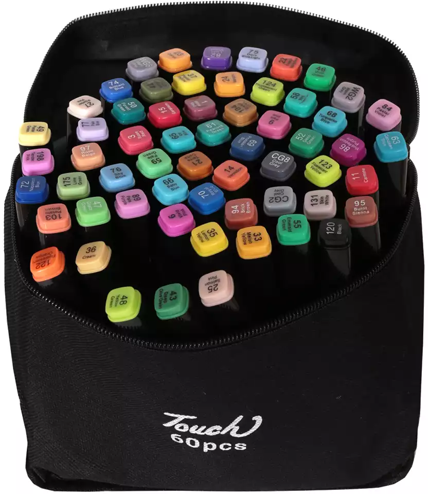 Маркеры для скетчинга 60 цветов двусторонние 608-60