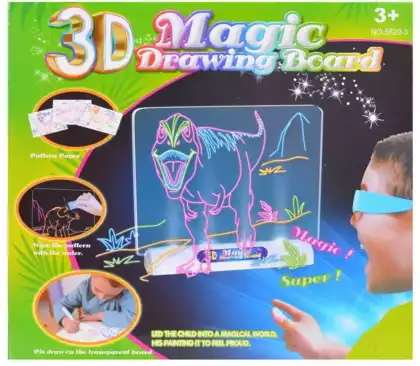 Доска для рисования с очками 3D Динозавры 8829-3WB