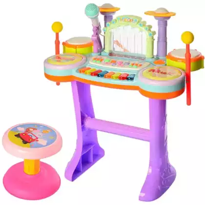 WB ES Игрушка музыкальная CY-6030B-WB Барабанная установка в/к