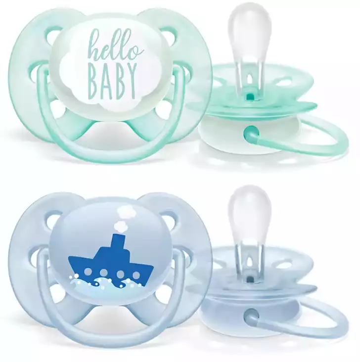 Пустышка ultra soft, Hello/Корабль, 0-6 мес., 2 шт, для мальчиков