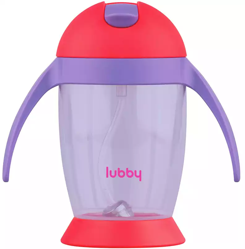 Поильник LUBBY с мягк. труб. и грузиком, от 9 мес, 300 мл 23536