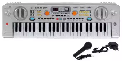 WB ES Синтезатор MQ-016UF-WB с микрофоном, 49кл, LED дисплей, радио, USB, от сети, в/к