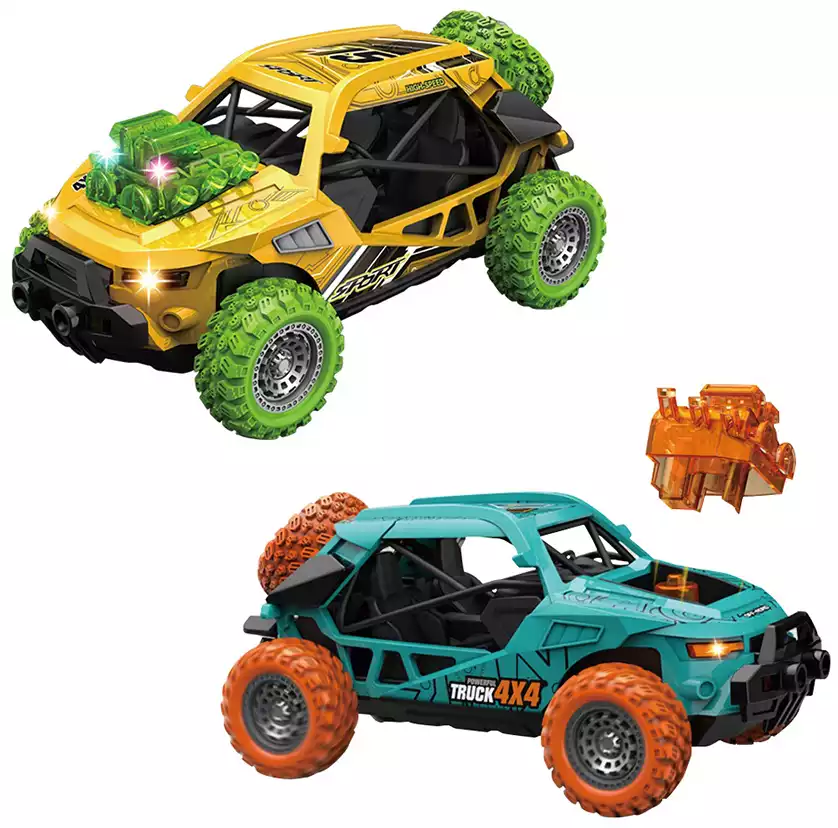 Игровой набор из 2-х машинок Взрывной двигатель 4WD 1:32 свет, звук, инерция 33668