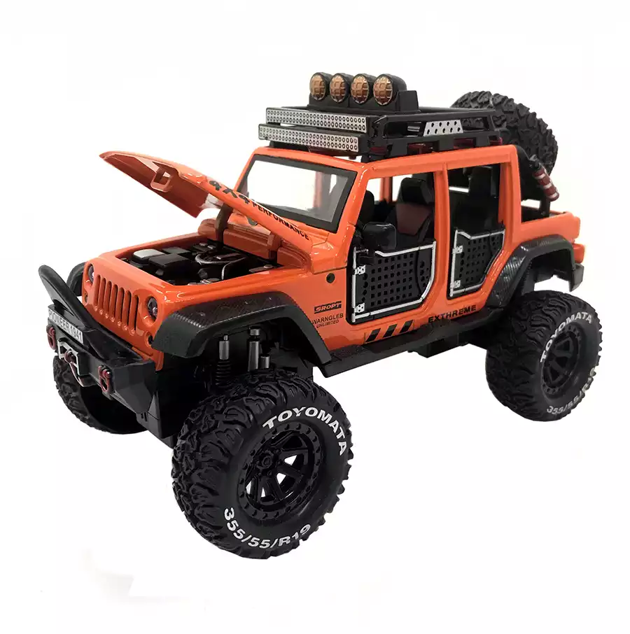 Модель машины Jeep Wrangler 1:24 (21см) свет, звук, Инерционный механизм  4WD 33489 купить в Казани - интернет магазин Rich Family