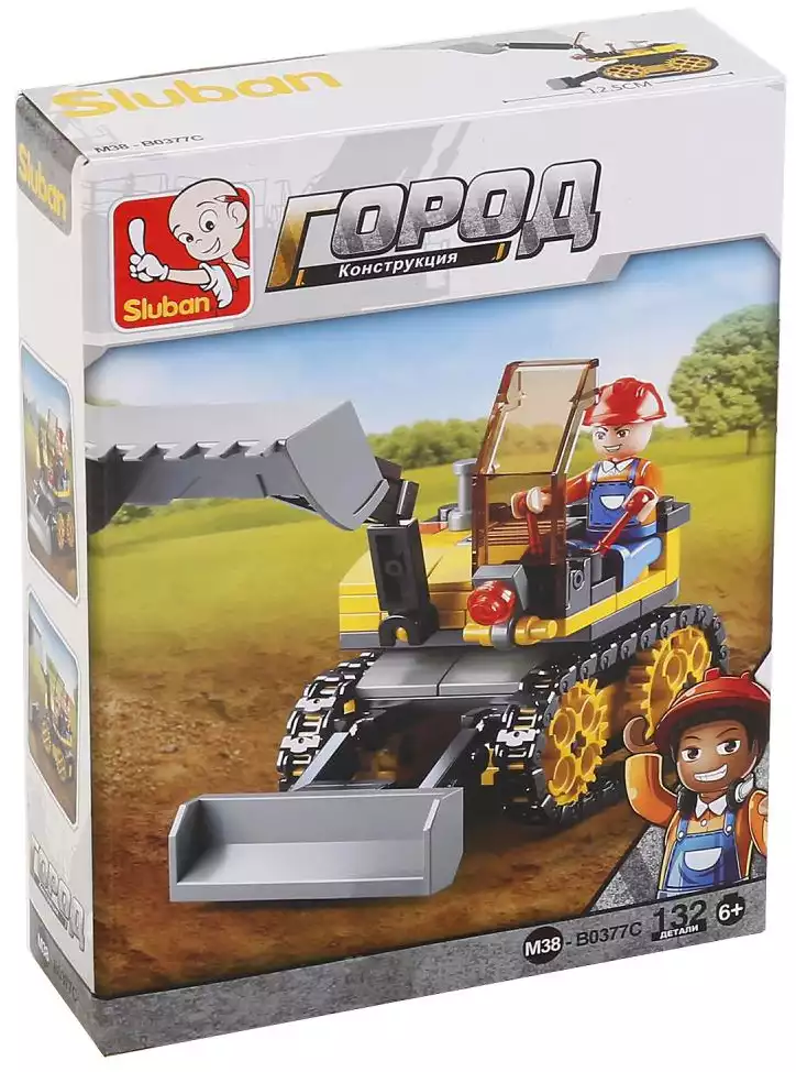 Конструктор блочный Строительная техника Sluban M38-B0377С 132 дет.в/к