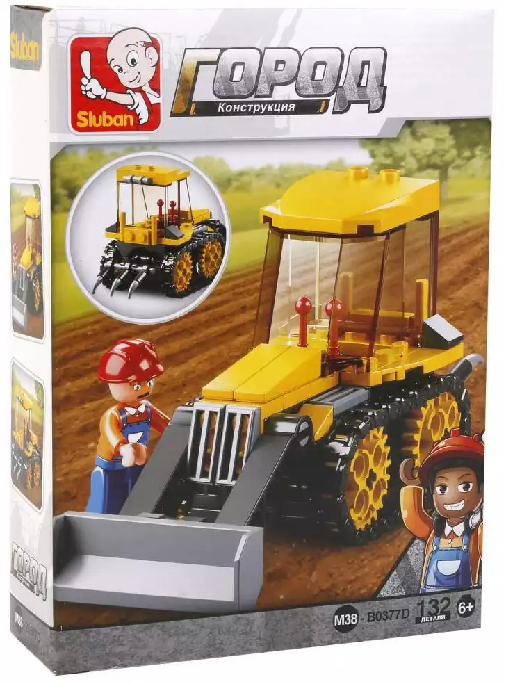 Конструктор блочный Строительная техника Sluban M38-B0377D 132 дет.в/к