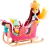 Игровой набор Enchantimals GJX31 Кукла и питомец Рождественские сани