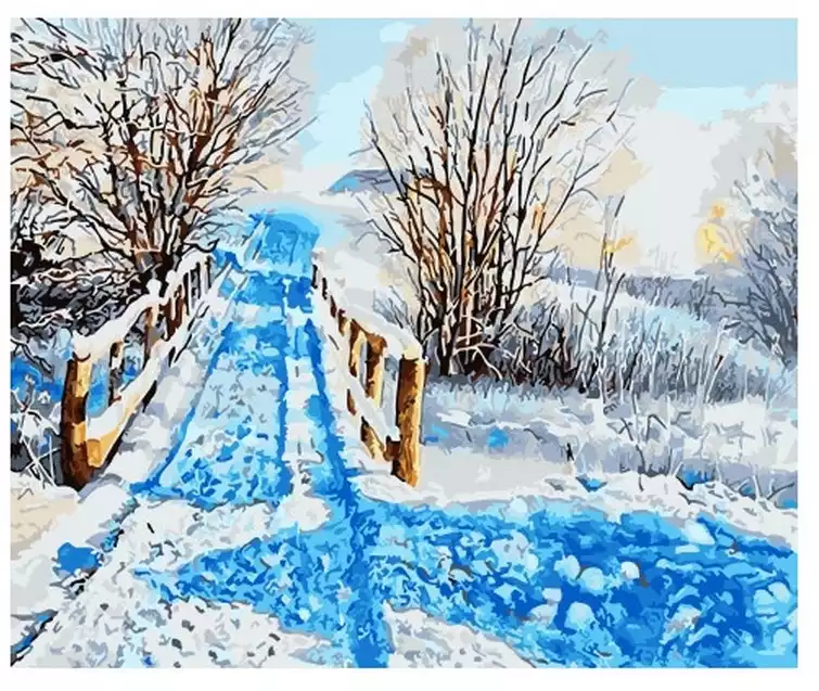 Рисование по номерам30*40 GX31592 Зимняя дорога