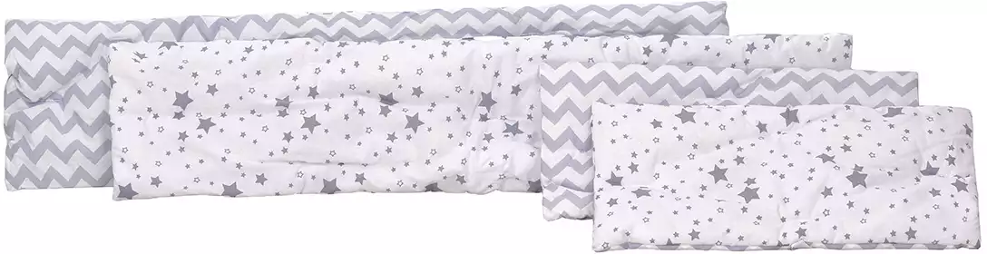 Борт в кроватку Зиг-Заг 30*360см БО-2022 серый