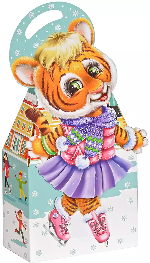 Коробка новогодняя Фигуристка 165х86х270мм