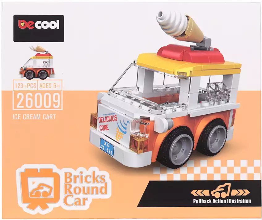 Конструктор Машина для мороженого 26009 с инерционным механизмом 122 дет.