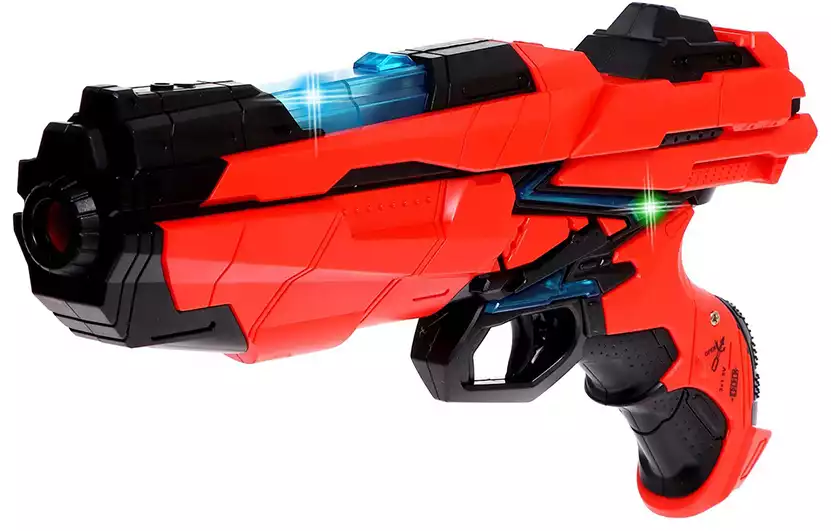 Механический бластер с мягкими пулями 27см Pro Shooter III 27см FJ8833 свет
