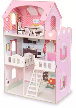 Дом для куклы ДКВ21ПР розовый