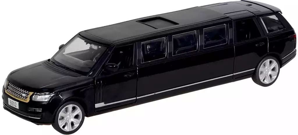 Модель машины 1:32 Лимузин Range Rover 23,5см свет, звук, Инерционный механизм Черный WB 6602