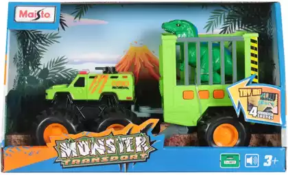 Модель машины MAISTO Monster Transport 4x4 82266 c фигуркой Динозавра со звуком