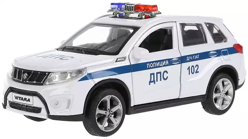 Модель машины Suzuki Vitara Полиция (12см) VITARA-12SLPOL-WH ТЕХНОПАРК