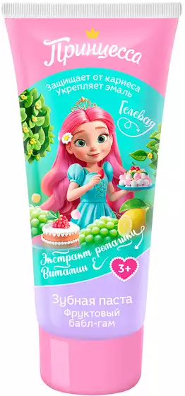 Зубная паста Фруктовый бабл-гам Принцесса 65г 56955