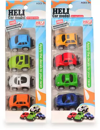 Мод. Маш. 1:72 Набор из 4-х металлических машин (5см)+ наклейки, инерция 5027-1A