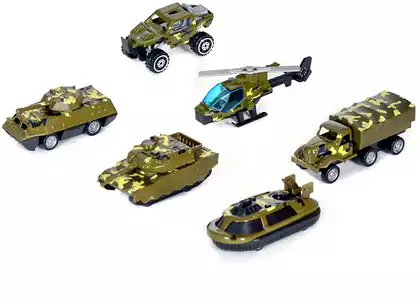 Мод. Маш. 1:60 Набор Армия из 6-ти металлических машин (7,5см) DL013-6