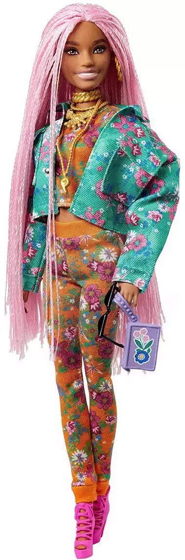 Кукла Barbie GXF09 Экстра с розовыми косичками