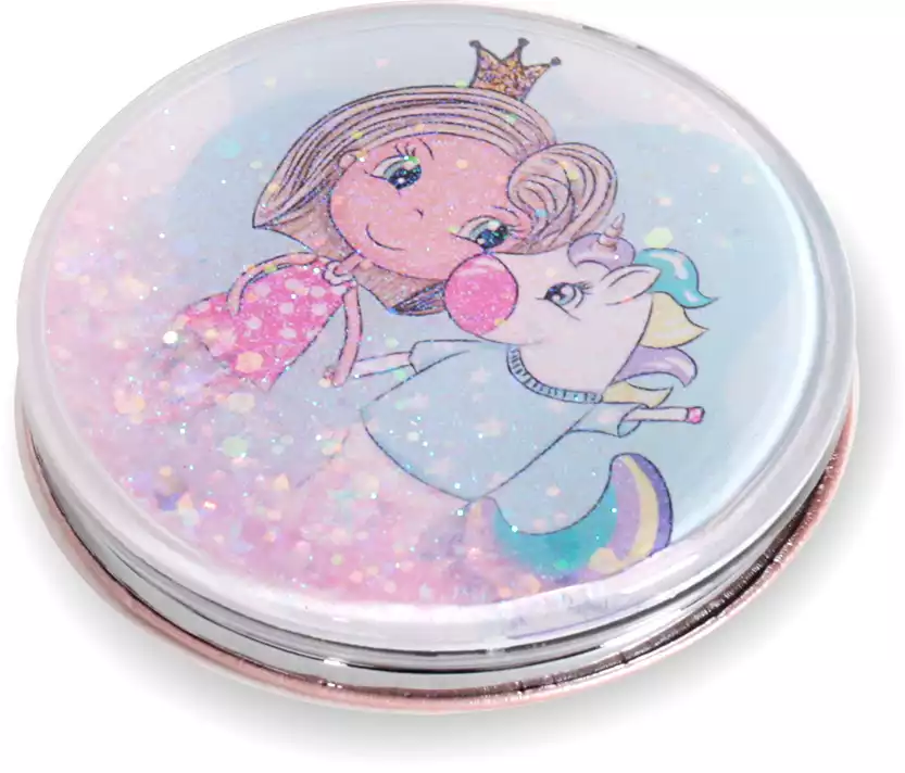 Зеркало Принцесса с единорогом с блестками 7см 058D-2022D