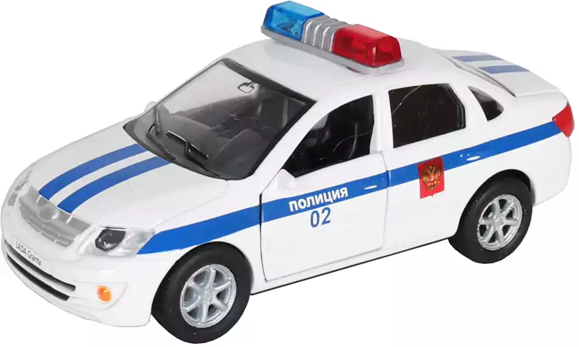 Модель машины LADA granta Полиция 12,5 см свет, звук, Инерционный механизм SB-13-15-2 ТЕХНОПАРК