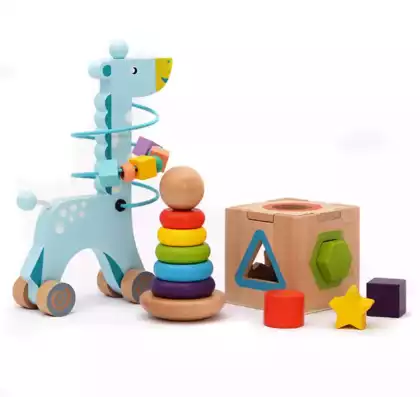 Набор развивающих игрушек Жирафик 9 дерево