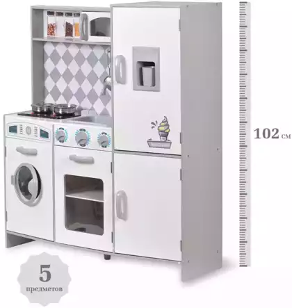 Игровой модуль Кухня PLK556-1 деревянный с металлической посудой