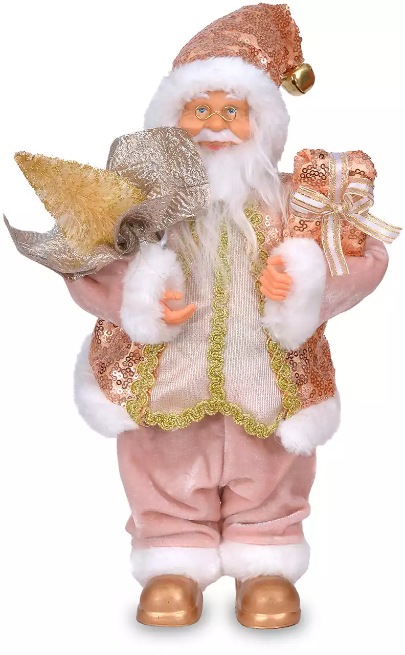 Новогодняя фигура Санта-Клаус 30 см в розовом TM-90511A