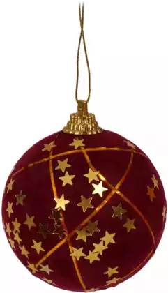 Новогодний шар 6 см красный 058D-2119D