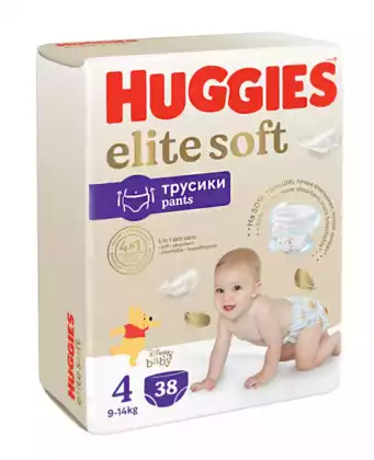 Трусики-подгузники Huggies Elite Soft 4 (9-14кг) 38 шт