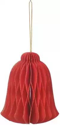 Новогодняя фигурка колокольчик 10 см красный