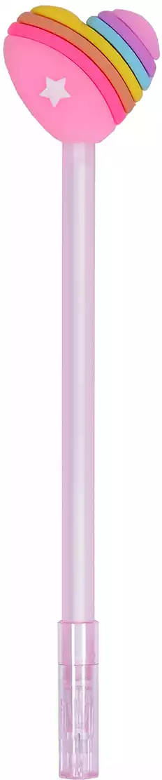 Ручка гелевая синяя 0,5мм Сердце