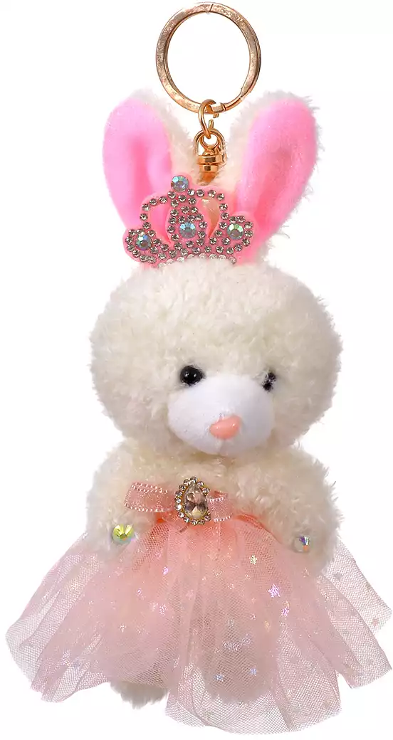 Брелок Белый Кролик в платье с короной 058D-2230D