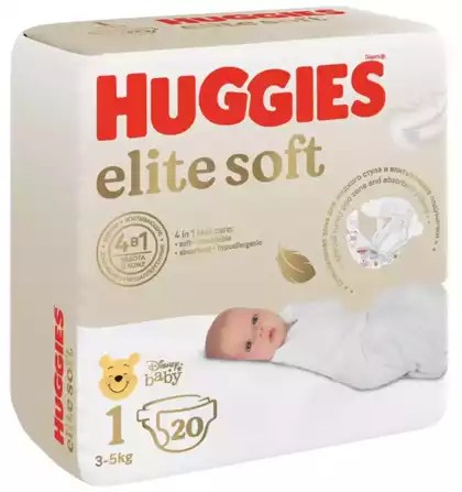 Подгузники Huggies Elite Soft 1 (3-5 кг) 20 шт