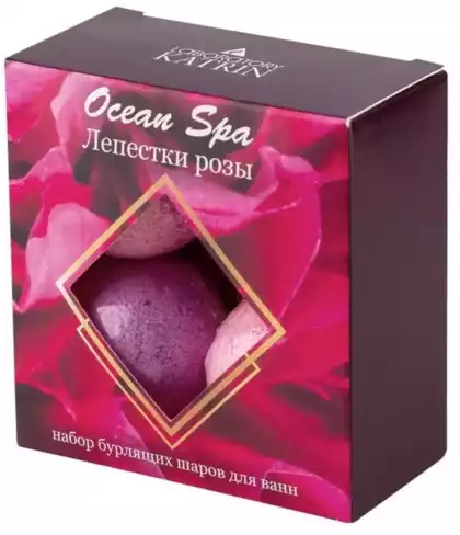 Набор бурлящих шаров для ванн Ocean Spa Лепестки розы/Лазурная волна 4х40г