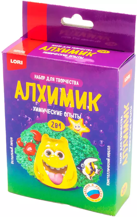 Набор для экспериментов Волшебный лизун и Кристаллический коралл Оп-070 Химические опыты 2 в 1